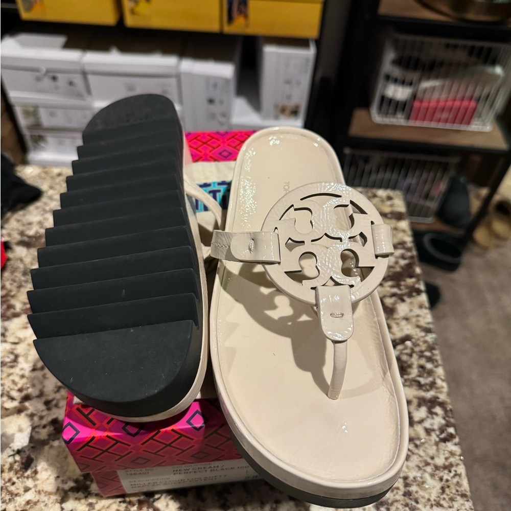 Tory Burch Exclusive Style Miller Cloud Lug Sandal  worn a couple times